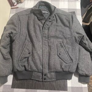 Members Only lined Wool Jacket Mens 44 Gray coat L Large